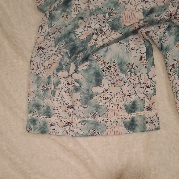 Cost Plus World Market Floral Pajama Pants - Green and White - Picture 6 of 6